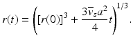 
$$ r(t)={\left({\left[r(0)\right]}^3+\frac{3{\overline{v}}_s{a}^2}{4}t\right)}^{1/3}. $$
