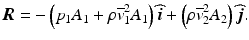 
$$ \boldsymbol{R}=-\left({p}_1{A}_1+\rho {\overline{v}}_1^2{A}_1\right)\widehat{\boldsymbol{i}}+\left(\rho {\overline{v}}_2^2{A}_2\right)\widehat{\boldsymbol{j}}. $$
