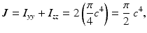 $$ J={I}_{yy}+{I}_{zz}=2\left(\frac{\pi }{4}{c}^4\right)=\frac{\pi }{2}\kern0.2em {c}^4, $$