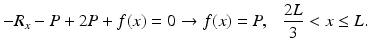 $$ -{R}_x-P+2P+f(x)=0\to f(x)=P,\kern0.84em \frac{2L}{3}<x\le L. $$