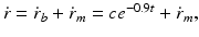 $$ \dot{r}={\dot{r}}_b+{\dot{r}}_m=c{e}^{-0.9t}+{\dot{r}}_m, $$