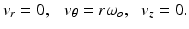 $$ {v}_r=0,\kern0.72em {v}_{\theta }=r{\omega}_o,\kern0.6em {v}_z=0. $$