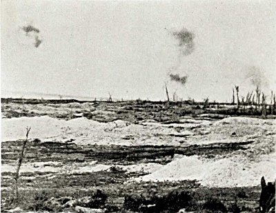 BOMBARDING THE GERMAN TRENCHES AT THE OPENING BATTLE OF THE GREAT SOMME FIGHT, JULY 1ST, 1916