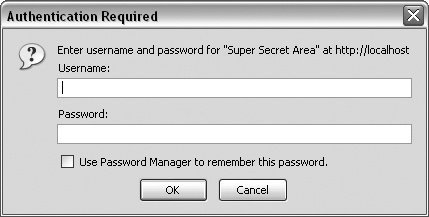 A basic authentication prompt