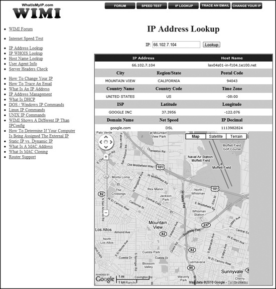 Finding the origin of an IP address using