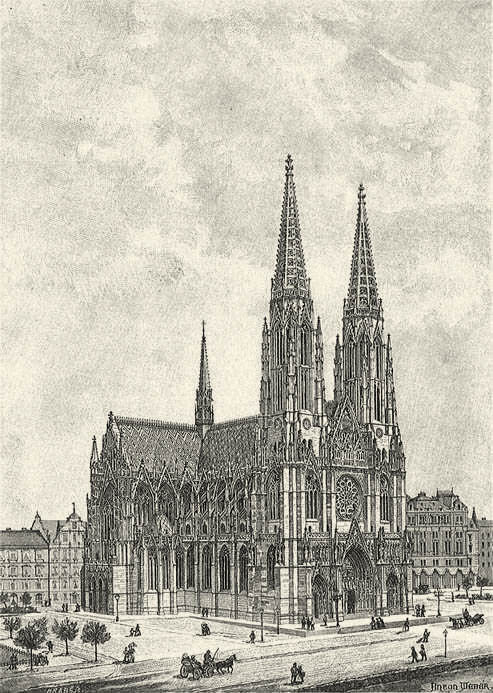 A fogadalmi templom (Votivkirche) Bécsben. Weber Antaltól