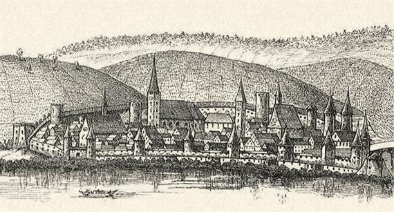 Krems 1672-ben. Vischer György Mátyás Topographiája után