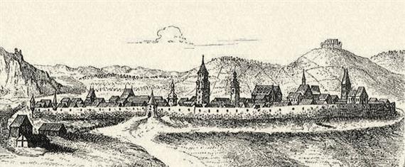 Korneuburg 1672-ben. Vischer György Mátyás Topographiája után