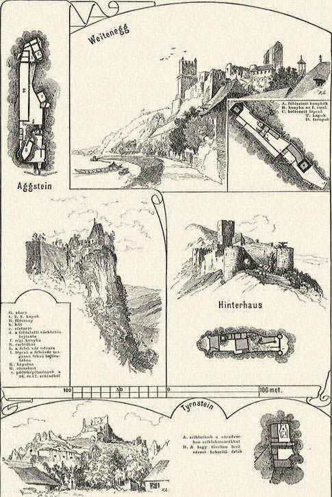 Weitenegg, Aggstein, Hinterhaus, Tyrnstein. Rosner Károlytól