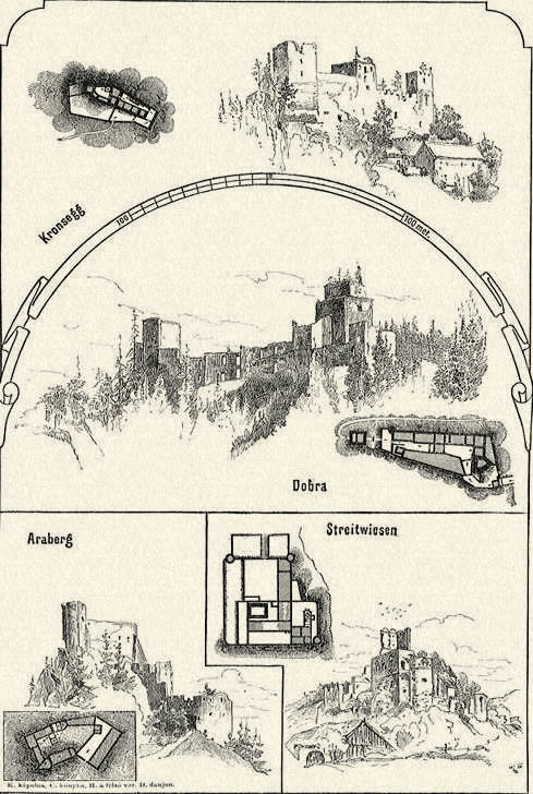 Kronsegg, Dobra, Araberg, Streitwiesen. (alaprajzokkal) Rosner Károlytól
