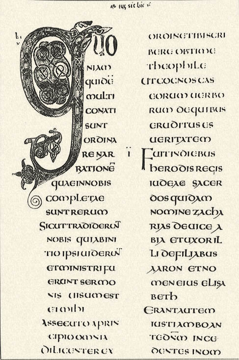 Kezdőbetű és szöveg a „Codex millenarius”-ból.