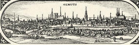 Olmütz 1664 körűl. Morvaországnak Comenius-féle térképén levő rajz után