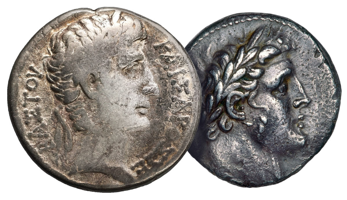 A tetradrachma of Antioch and a tetradrachma of Tyre