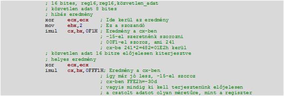 „imul op1, op2, op3” utasítás