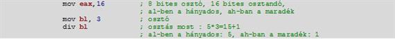 „div operandus” utasítás