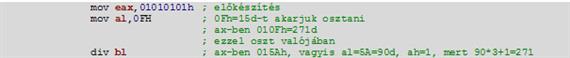 „div operandus” utasítás