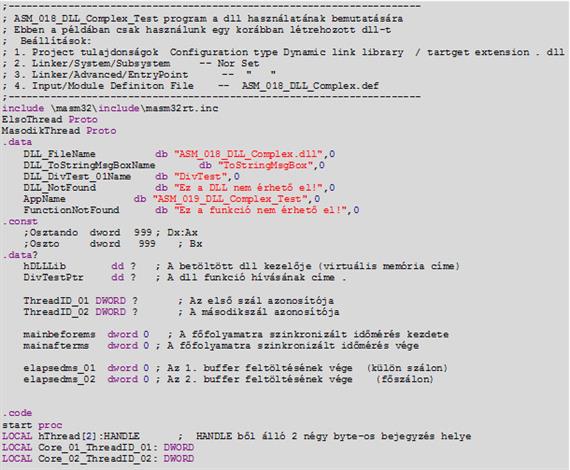 ”dll” szálkezelés példa