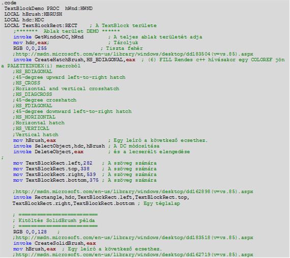 TextBock készítésének technikái (TextBlockDemo.inc)