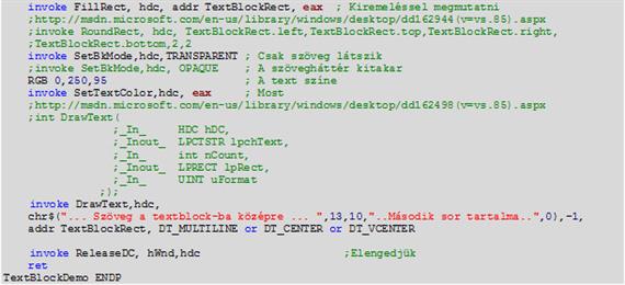 TextBock készítésének technikái (TextBlockDemo.inc)