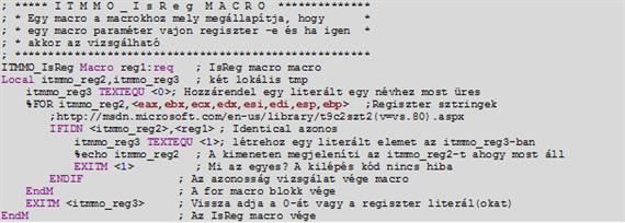 ITMMO_IsReg makró (ITMMO_PrintString_Test.inc)