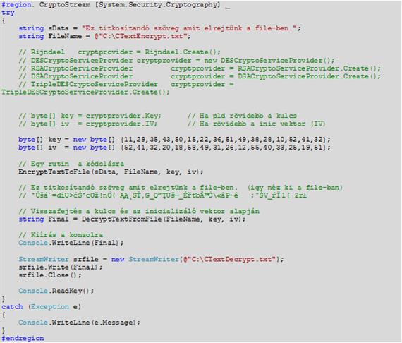 A CryptoStream osztály