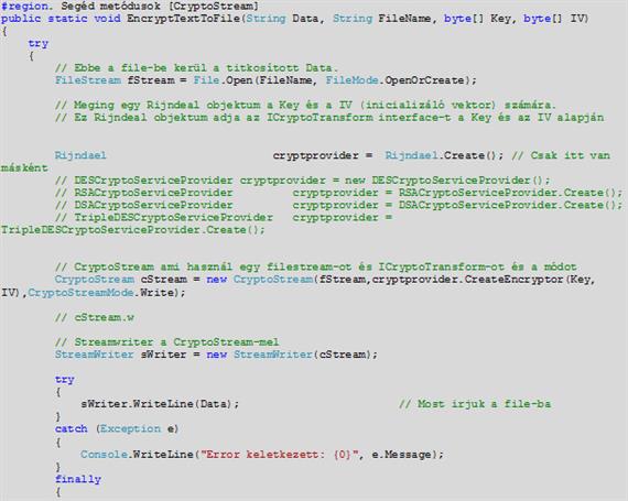 A CryptoStream osztály
