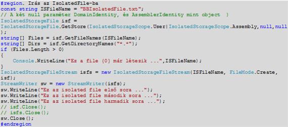 Irás az IsolatedStorege-be