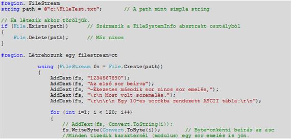 A FileStream osztály