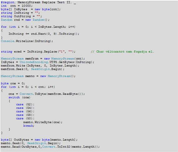 A MemoryStream osztály II.