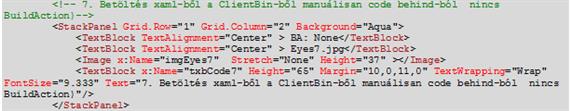 Betöltés xaml-ből, a ClientBin-ből, manuálisan, code behind-ból, nincs BuildAction
