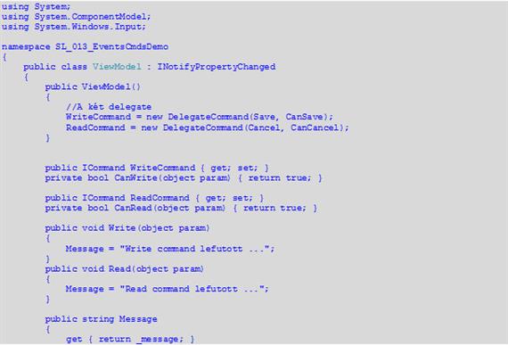 SL Commanding MVVM példa