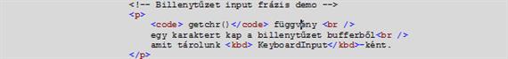 Billentyű input frázis tag: <kbd></kbd>