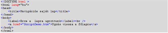 Navigate szkript gyakorlat