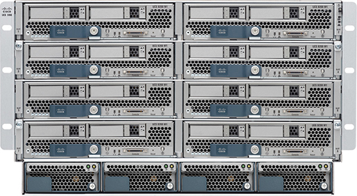 Photograph of a B-series UCS server by Cisco is shown.