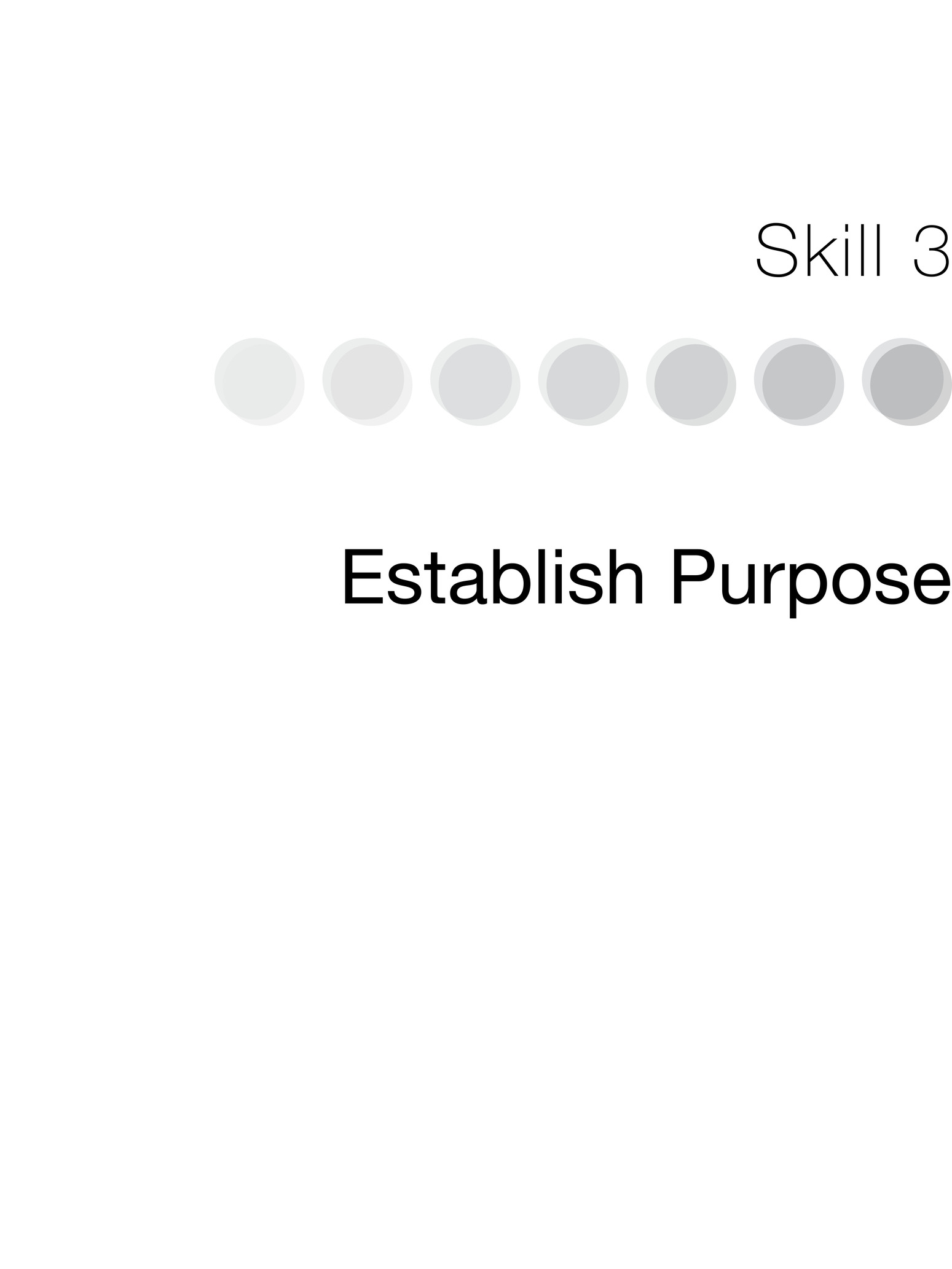 Skill 3 Establish Purpose