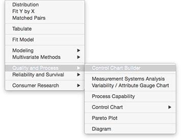 Figure 6.2 Launching the Control Chart Builder 