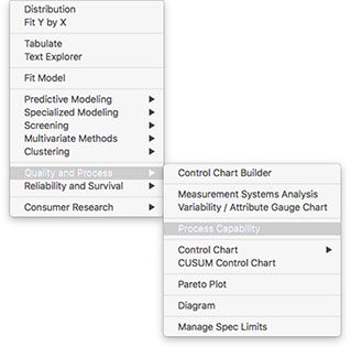 Figure 6.26 Launching the Process Capability Platform