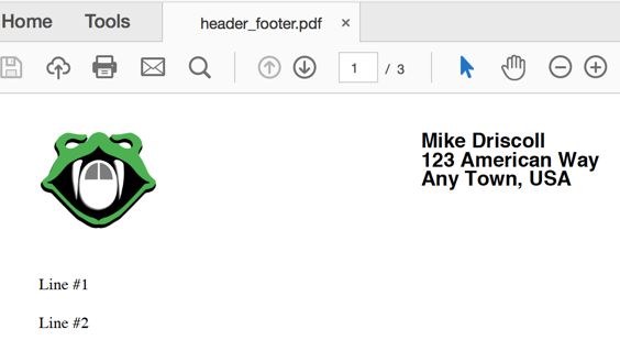 Fig. 19-6: PyFPDF - Adding a Header / Footer