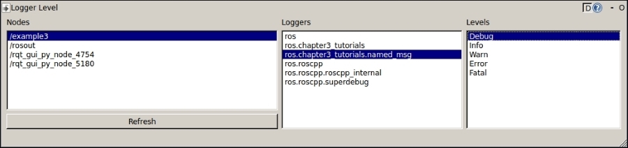 Using rqt_console and rqt_logger_level to modify the logging level on the fly