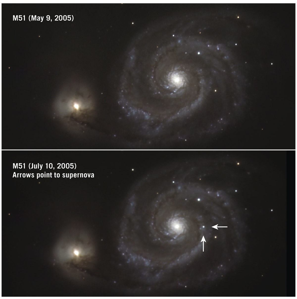  Spiral Galaxy M51 and supernova.  J. Richard Gott, Robert J. Vanderbei ( , National Geographic, 2011)