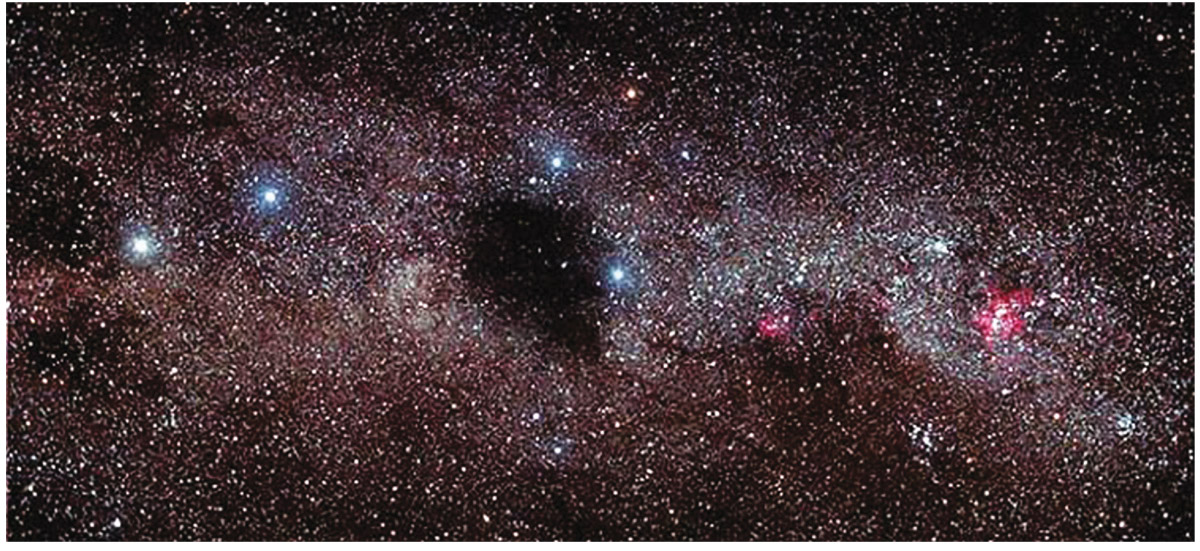  The Coalsack Nebula. This is a region of the Milky Way completely obscured by a dense foreground cloud of dust.   Vic Winter and Jen Winter