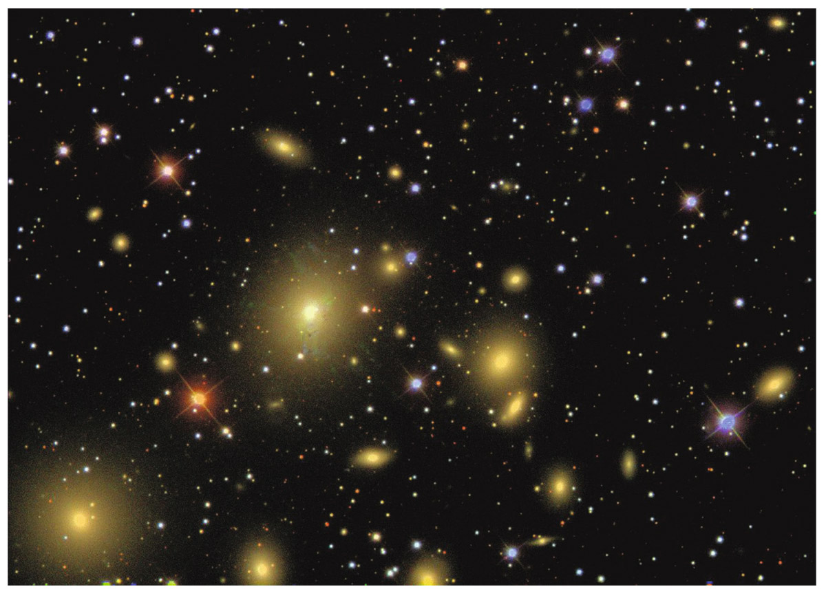  Center of the Perseus cluster of galaxies from the Sloan Digital Sky Survey.  Sloan Digital Sky Survey and Robert Lupton