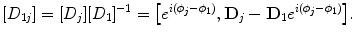 $$ [D_{1j}]=[D_j] [D_1]^{-1}= \bigl[e^{i(\phi_j-\phi_1)}, \mathbf{D}_j - \mathbf{D}_1e^{i(\phi _j-\phi_1)} \bigr]. $$