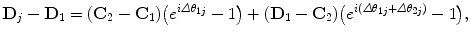 $$\mathbf{D}_j-\mathbf{D}_1 = (\mathbf{C}_2- \mathbf{C}_1) \bigl(e^{i\varDelta \theta_{1j}}-1\bigr) + (\mathbf{D}_1- \mathbf{C}_2) \bigl(e^{i(\varDelta \theta_{1j}+\varDelta \theta _{2j})}-1\bigr), $$