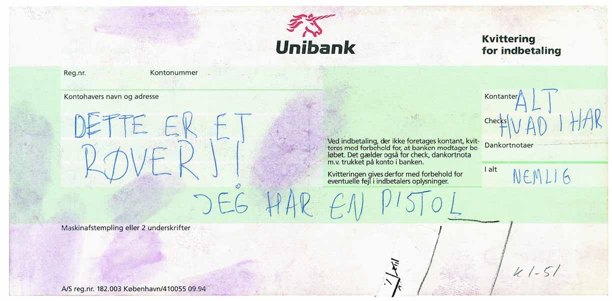 Røveri mod Unibank i Tikøb, 1987