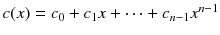 $$c(x)=c_0 + c_1x + \cdots + c_{n-1}x^{n-1}$$