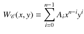 $$\begin{aligned} W_\mathscr {C}(x,y)=\sum _{i=0}^{n-1} A_ix^{n-i}y^i \end{aligned}$$