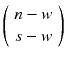 $$\left( {\begin{array}{c}n-w\\ s-w\end{array}}\right) $$