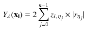 $$\begin{aligned} Y_{\varDelta }(\mathbf {x_i})=2\sum _{j=0}^{n-1}z_{i,\,\eta _j} \times |r_{\eta _j} \vert \end{aligned}$$