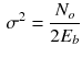 $$\begin{aligned} \sigma ^2=\frac{N_o}{2E_b} \end{aligned}$$